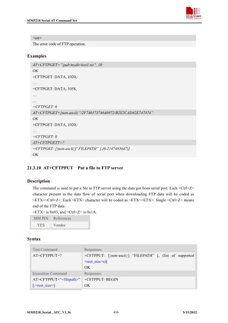 this SIM5218 AT command manual - Cooking Hacks