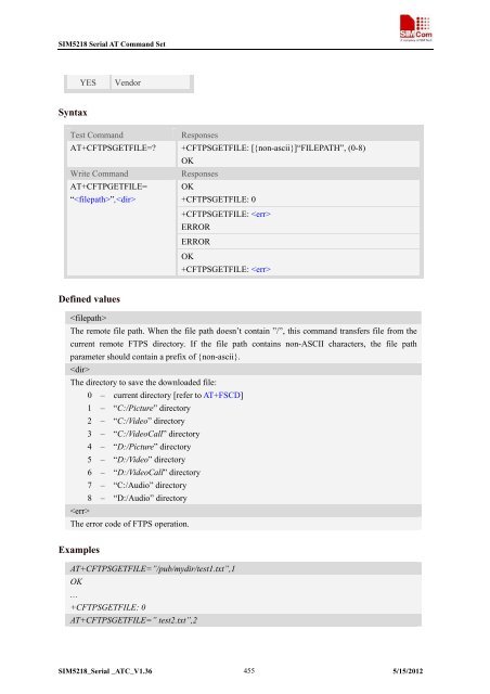 this SIM5218 AT command manual - Cooking Hacks