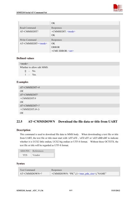 this SIM5218 AT command manual - Cooking Hacks