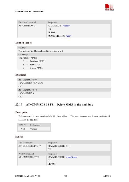 this SIM5218 AT command manual - Cooking Hacks