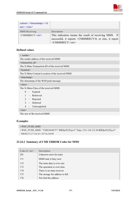 this SIM5218 AT command manual - Cooking Hacks