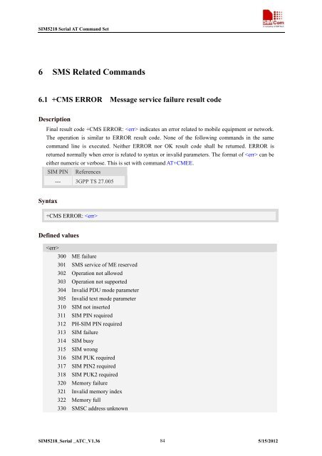 this SIM5218 AT command manual - Cooking Hacks