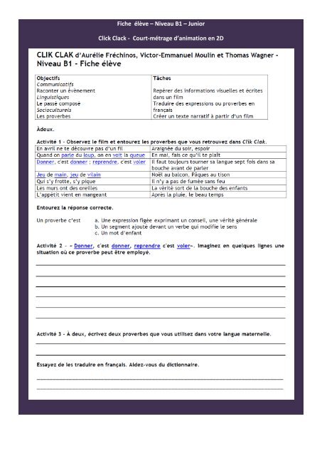 Fiche de l'apprenant B1 - Insuf-FLE...