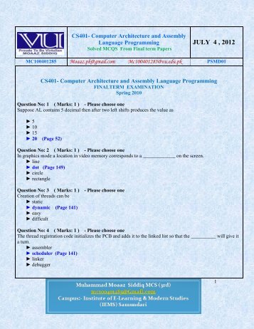 CS401-FINALTERM-SOLVED-MCQS-BY-MOAAZ.pdf - vuZs