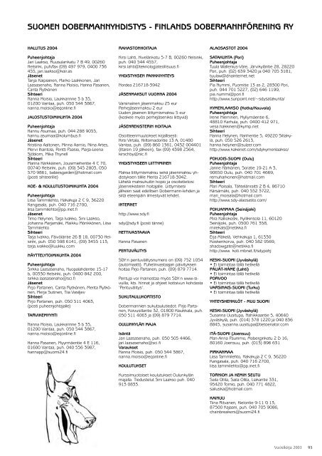 vuosikirja 2003 - Suomen Dobermannyhdistys