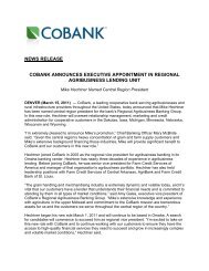 news release cobank announces executive appointment in regional ...