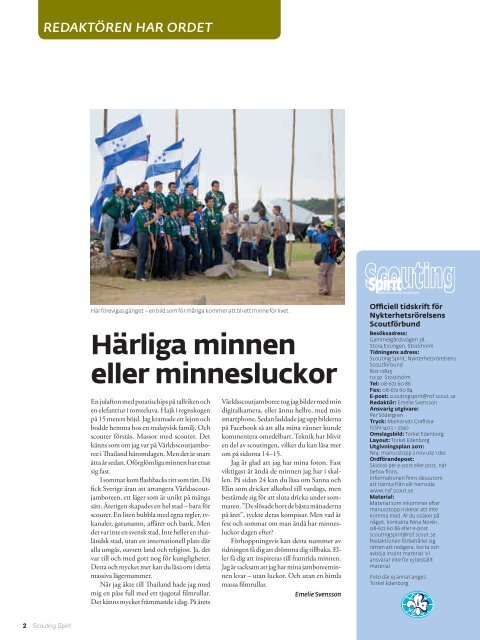 Scouting Spirit nr 3 2011 - NykterhetsrÃ¶relsens ScoutfÃ¶rbund