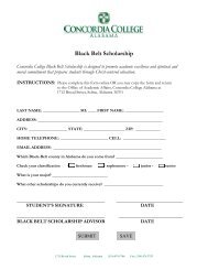 Concordia College Alabama Blackbelt Scholarship