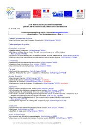 Liste des fiches et productions rÃ©alisÃ©s par le Cnar Action ... - Uniopss