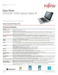 Data Sheet STYLISTICÃ‚Â® Q702 Hybrid Tablet PC - Fujitsu