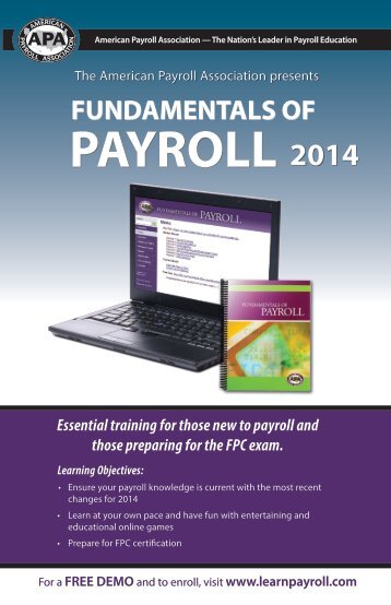 Fundamentals of Payroll - Courses Offered