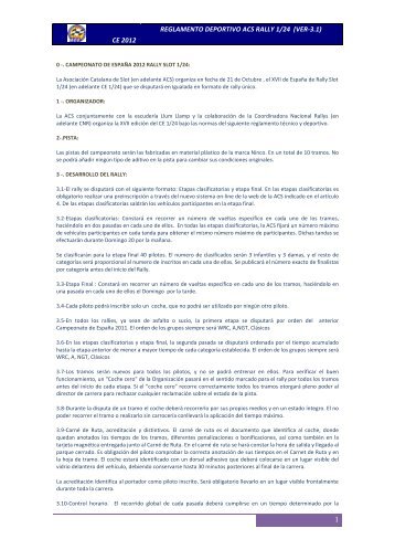 Reglamento Deportivo RallySlot 1/24 V.2012 - ACS slot