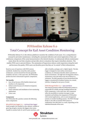 POSSonline Release 6.0 Total Concept for Rail Asset ... - Strukton Rail