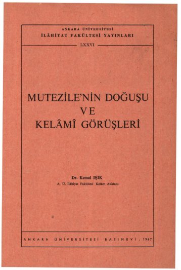 PDF Dosyası - Ankara Üniversitesi Kitaplar Veritabanı