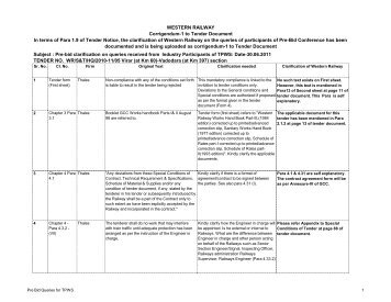 Download Tender Document Corrigendum - Western Railway ...