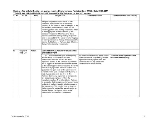 Download Tender Document Corrigendum - Western Railway ...