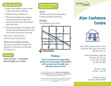 Alan Cashmore Centre - VCH Patient Health Education Materials ...