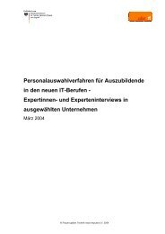 Personalauswahlverfahren für Auszubildende in den neuen IT ...