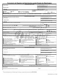 Formulario de Registro de Nacimientos pardel Estado de Washington