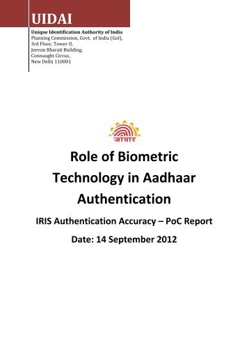 IRIS Authentication Accuracy â€“ PoC Report - uidai