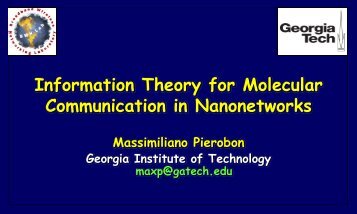 Information Theory for Molecular Communication ... - N3Cat - UPC
