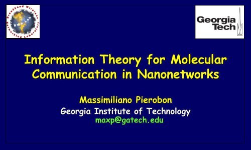 Information Theory for Molecular Communication ... - N3Cat - UPC