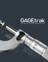 GAGEtrak Calibration Management - Directories - Quality