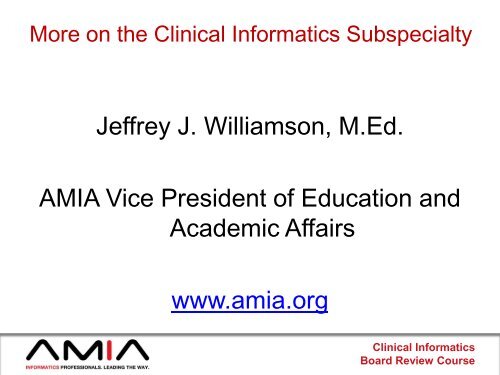 Clinical Informatics Board Review Course