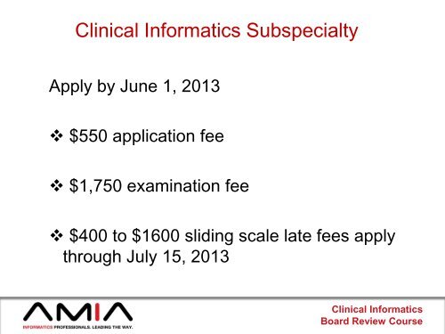 Clinical Informatics Board Review Course