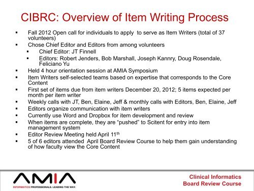 Clinical Informatics Board Review Course