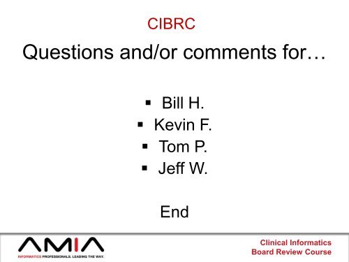 Clinical Informatics Board Review Course