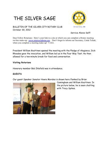 THE SILVER SAGE - Silver City Rotary Welcome