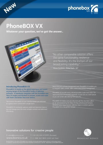 PhoneBOX VX - Broadcast Bionics