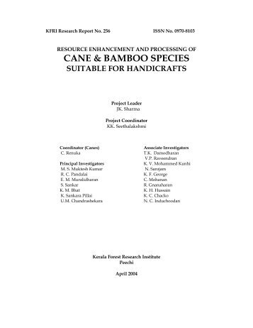 CANE & BAMBOO SPECIES - Kerala Forest Research Institute