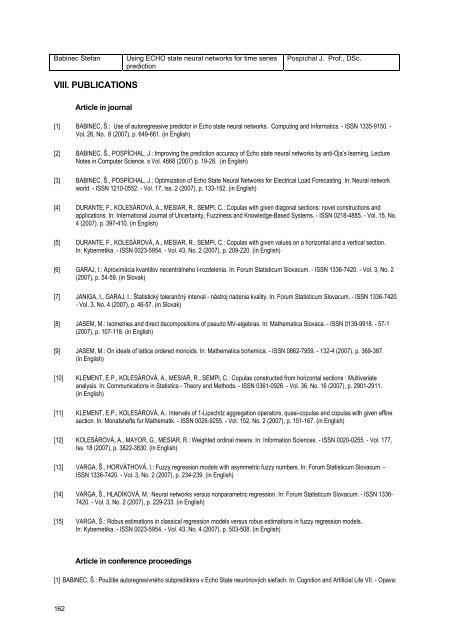 rok 2007 - Fakulta chemickej a potravinÃ¡rskej technolÃ³gie