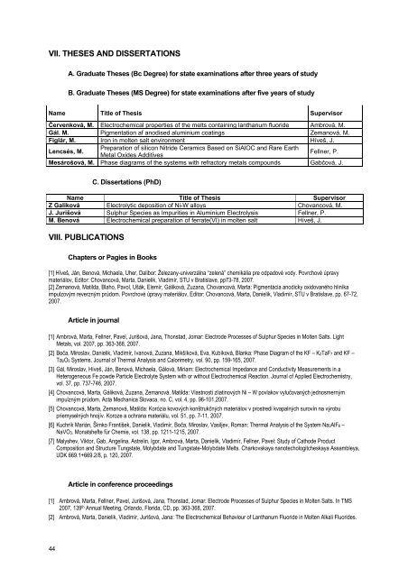 rok 2007 - Fakulta chemickej a potravinÃ¡rskej technolÃ³gie