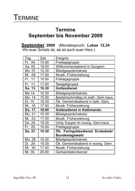 Evang. Gemeindebrief (Nr.77, Sept. - Nov. 2009)