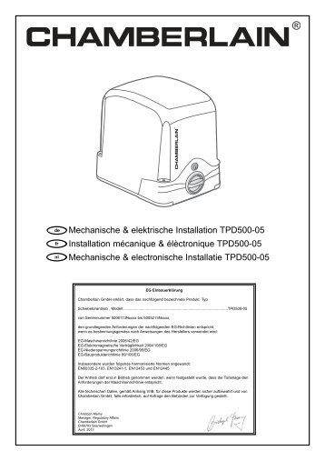 Cover TPD500.qxp - Chamberlain