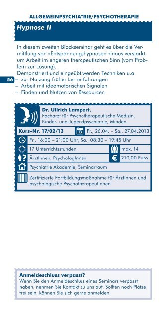 ProgrammÃ¼bersicht - Psychiatrie Akademie KÃ¶nigslutter