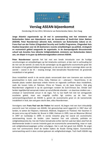 Verslag ASEAN-bijeenkomst