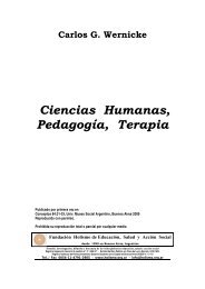 Carlos G. Wernicke: Ciencias Humanas, Pedagogía, Terapia