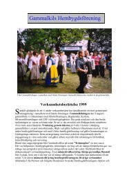 Verksamhetsberättelse för år 1999 - Gammalkils Hembygdsförening