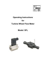 SFL Turbine Wheel Flow Meter User Instructions - Kobold