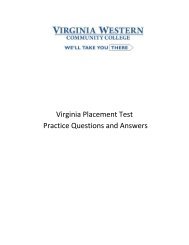 Virginia Placement Test Practice Questions and Answers