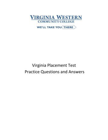 Virginia Placement Test Practice Questions and Answers