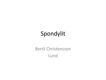 Spondylit - Infektion.net