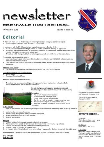soccer - Edenvale High School