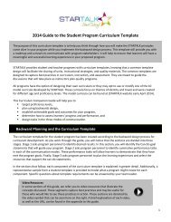 2013 Guide to the Student Program Curriculum Template - StarTalk