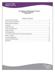 CEO Report - Central East Local Health Integration Network