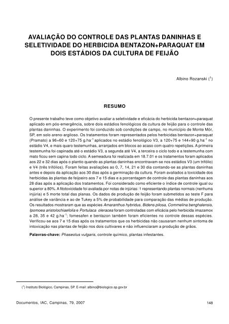 vi seminÃ¡rio sobre pragas, doenÃ§as e plantas daninhas do ... - IAC